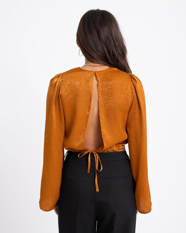 TILTIL Oi - vi Blouse LS Satin Rust - Things I Like Things I Love