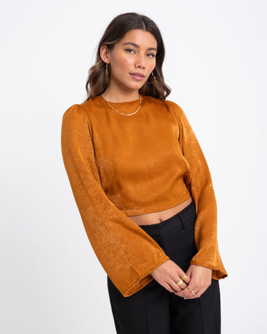 TILTIL Oi - vi Blouse LS Satin Rust - Things I Like Things I Love