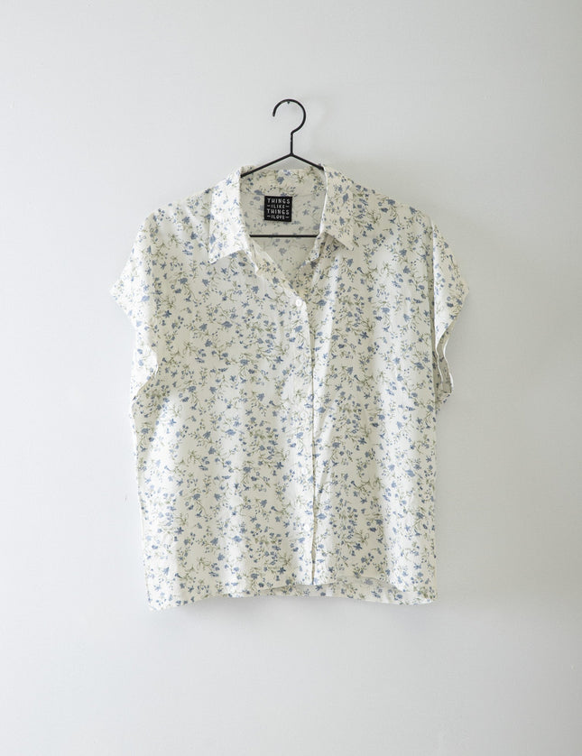 TILTIL Olive Blouse Print Light Blue - Things I Like Things I Love