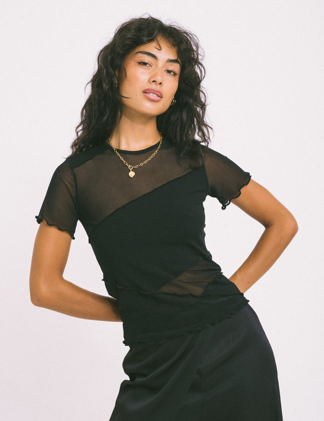 TILTIL Ossie Tee Black Mesh - Things I Like Things I Love