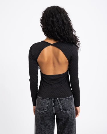 TILTIL Polly Open Back Structure Longsleeve Black - Things I Like Things I Love