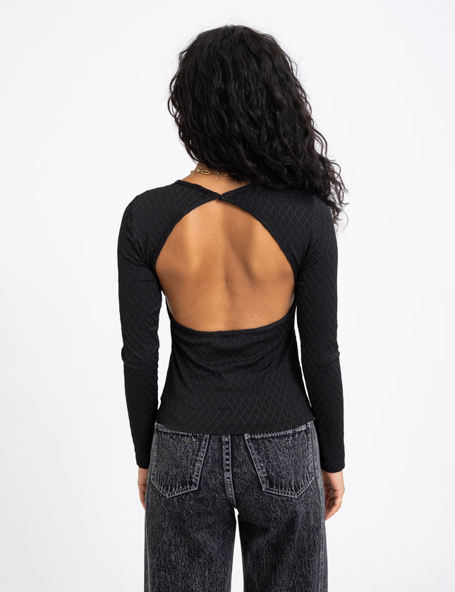 TILTIL Polly Open Back Structure Longsleeve Black - Things I Like Things I Love