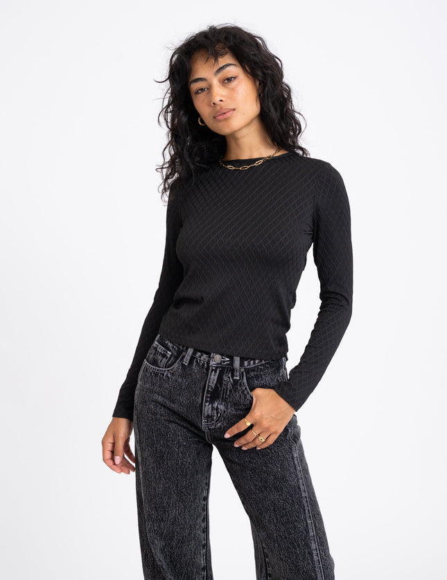 TILTIL Polly Open Back Structure Longsleeve Black - Things I Like Things I Love