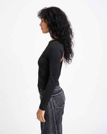 TILTIL Polly Open Back Structure Longsleeve Black - Things I Like Things I Love