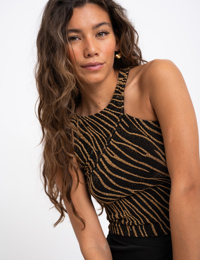 TILTIL Rachelle Top Zebra Black Gold - Things I Like Things I Love