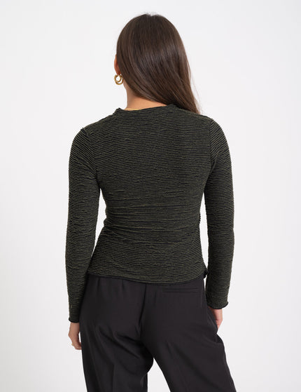 TILTIL Redda Longsleeve Knit Green Black Structure - Things I Like Things I Love