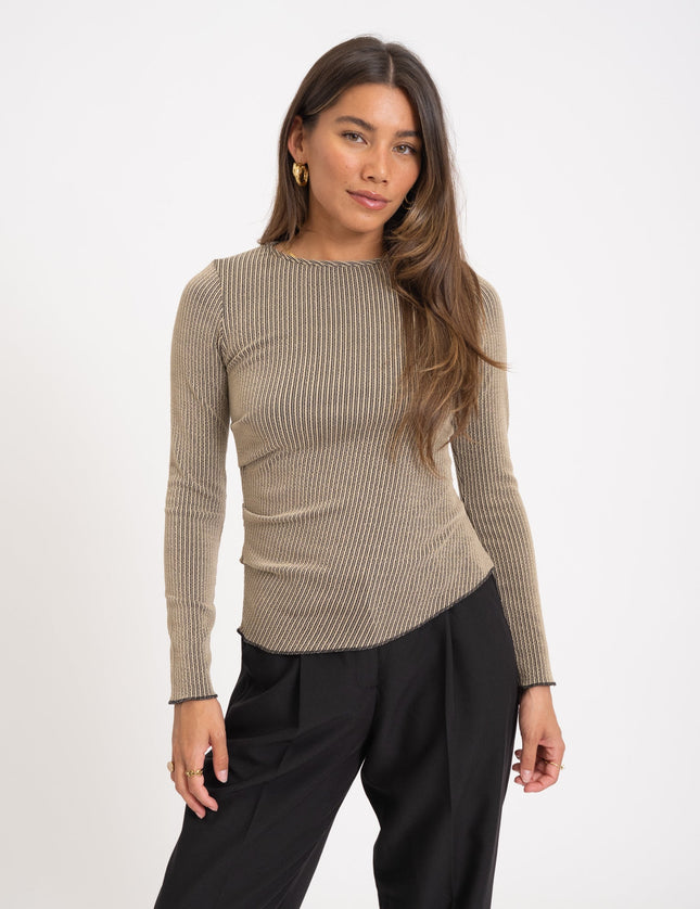 TILTIL Roelie Longsleeve Structured Stone Beige - Things I Like Things I Love