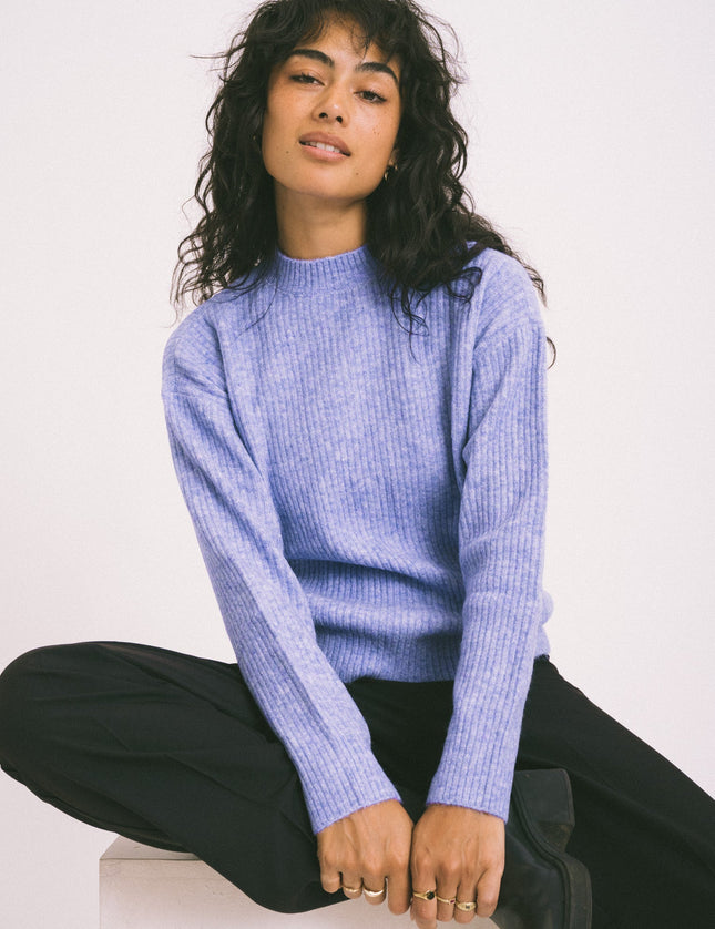 TILTIL Ronja Crewneck Knit Lilac Melange - Things I Like Things I Love