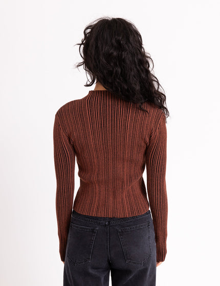 TILTIL Rowie Contrasted Knit Rust Black - Things I Like Things I Love