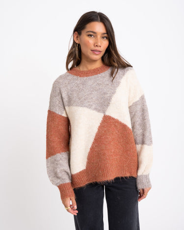 TILTIL Rulli Knit Rust Beige Print One Size - Things I Like Things I Love