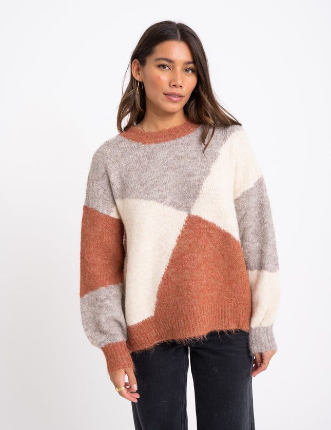 TILTIL Rulli Knit Rust Beige Print One Size - Things I Like Things I Love