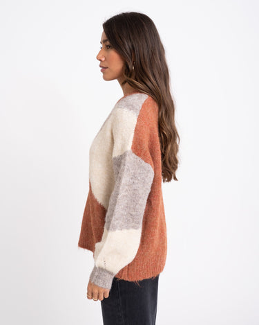 TILTIL Rulli Knit Rust Beige Print One Size - Things I Like Things I Love