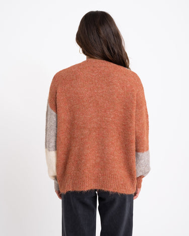 TILTIL Rulli Knit Rust Beige Print One Size - Things I Like Things I Love