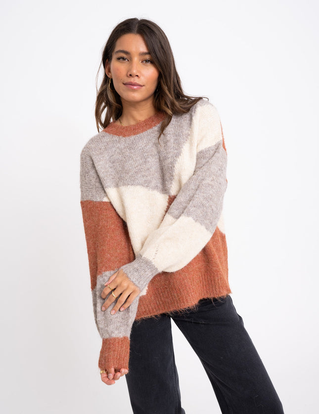 TILTIL Rulli Knit Rust Beige Print One Size - Things I Like Things I Love