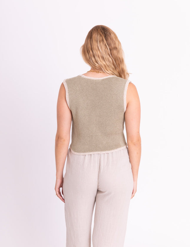 TILTIL Sab Knit Vest Salvia One Size - Things I Like Things I Love