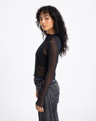 TILTIL Sammie Mesh Longsleeve Black Seam Cobalt - Things I Like Things I Love