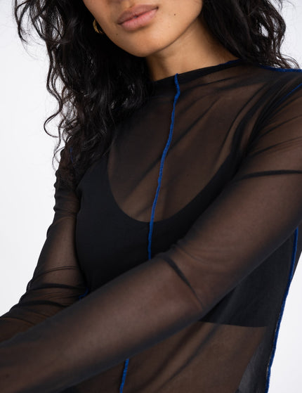 TILTIL Sammie Mesh Longsleeve Black Seam Cobalt - Things I Like Things I Love