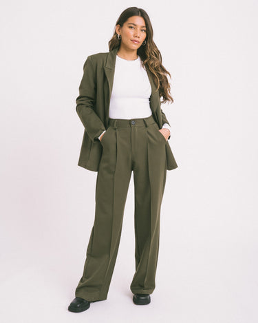 TILTIL Sanne Wide Leg Pants Army Green - Things I Like Things I Love