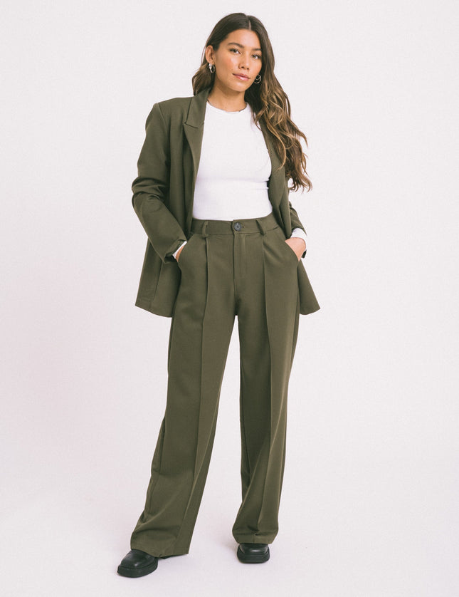 TILTIL Sanne Wide Leg Pants Army Green - Things I Like Things I Love