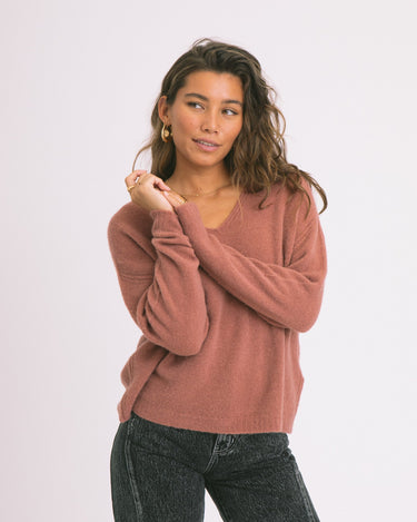 TILTIL Sapha V - neck Knit Rose One Size - Things I Like Things I Love