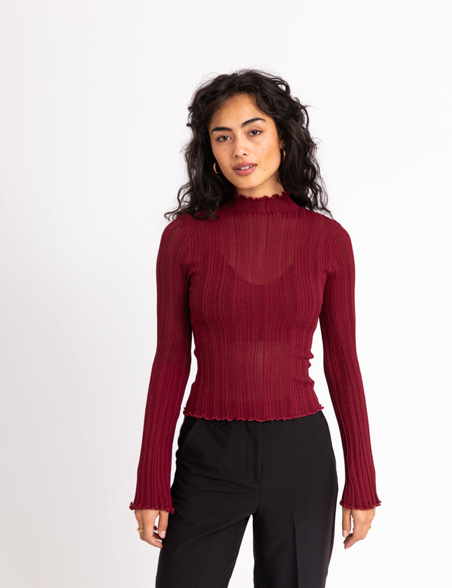 TILTIL Sarah Flare Mesh Bordeaux - Things I Like Things I Love