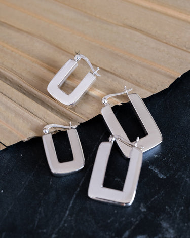 TILTIL Sarah Square Silver Hoop - Things I Like Things I Love