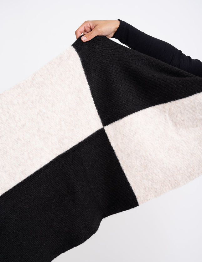 TILTIL Scarf Check Oatmeal Black - Things I Like Things I Love