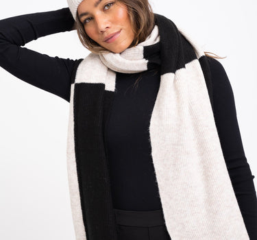 TILTIL Scarf Check Oatmeal Black - Things I Like Things I Love