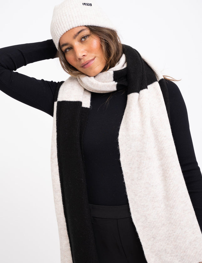 TILTIL Scarf Check Oatmeal Black - Things I Like Things I Love