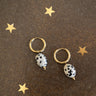 TILTIL Single Hoop Goldplated Beige Stone Dalmatian Jasper - Things I Like Things I Love