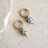 TILTIL Single Hoop Goldplated Beige Stone Dalmatian Jasper - Things I Like Things I Love