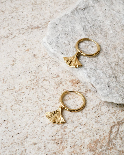 TILTIL Single Hoop Goldplated Ginko - Things I Like Things I Love