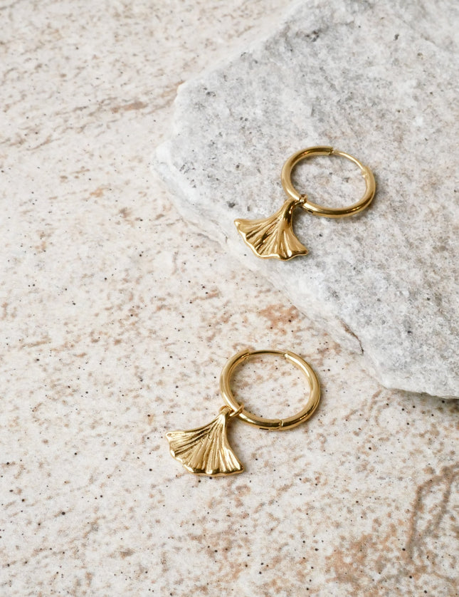 TILTIL Single Hoop Goldplated Ginko - Things I Like Things I Love