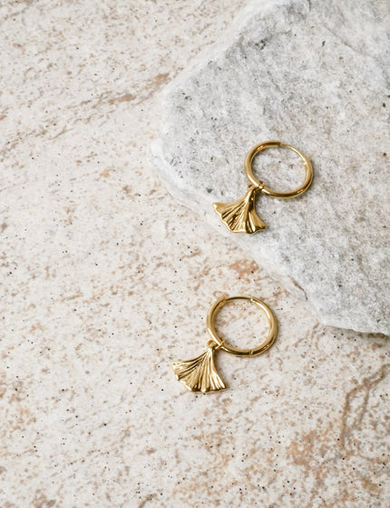 TILTIL Single Hoop Goldplated Ginko - Things I Like Things I Love