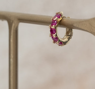 TILTIL Single Hoop Goldplated Jade Pink