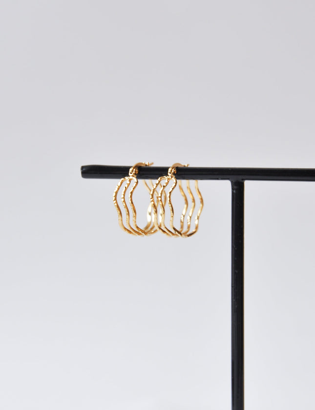 TILTIL Single Hoop Goldplated Triple Swirl - Things I Like Things I Love