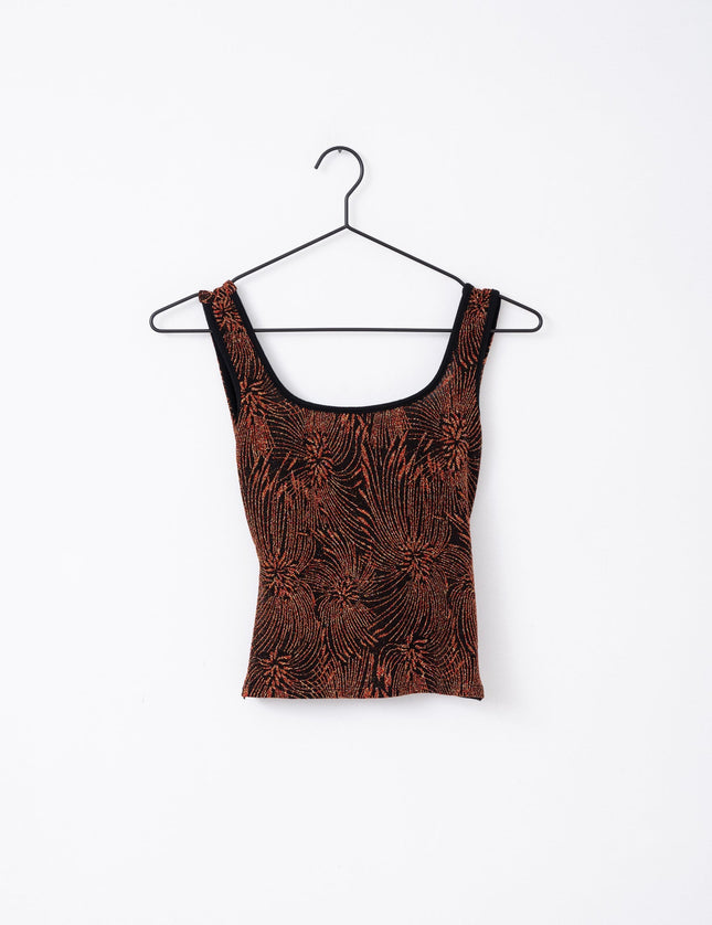 TILTIL Sofia Top Glitter Open Back Red Print - Things I Like Things I Love