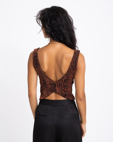 TILTIL Sofia Top Glitter Open Back Red Print - Things I Like Things I Love