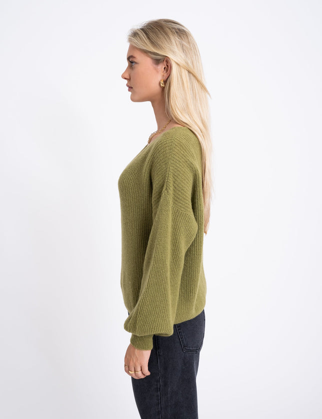 TILTIL Sofia V - neck Knit Matcha One Size - Things I Like Things I Love