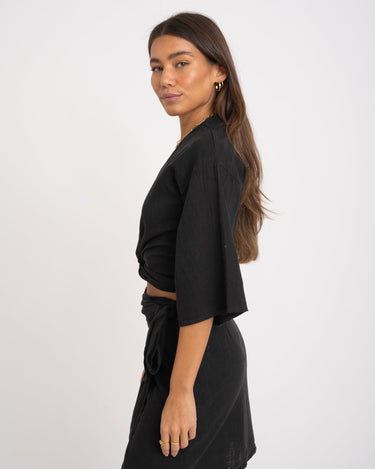 TILTIL Sunny Linen Top Black One Size - Things I Like Things I Love