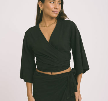 TILTIL Sunny Linen Top Black One Size - Things I Like Things I Love