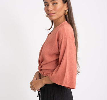 TILTIL Sunny Linen Top Pomegranate One Size - Things I Like Things I Love