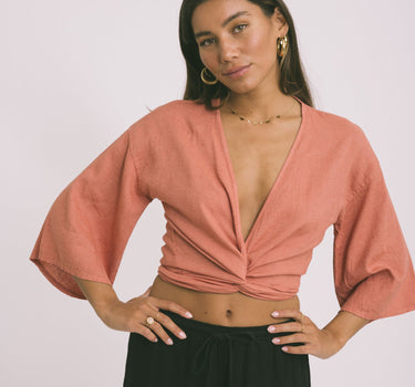 TILTIL Sunny Linen Top Pomegranate One Size - Things I Like Things I Love