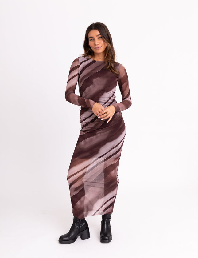 TILTIL Suzie Mesh Dress Burgundy - Things I Like Things I Love