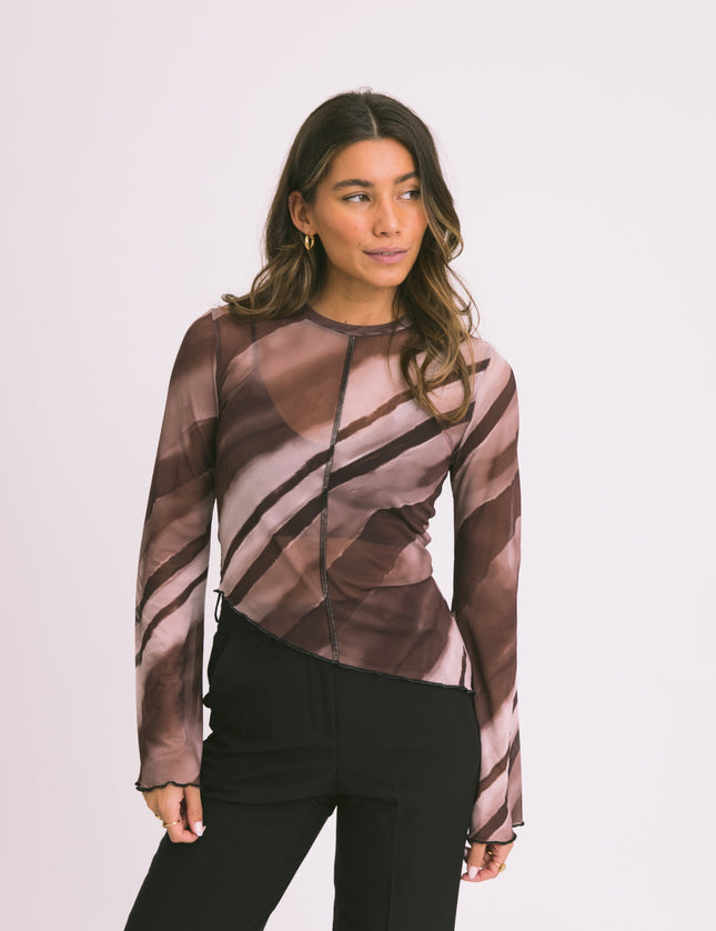 TILTIL Suzie Mesh Top Detail Burgundy - Things I Like Things I Love