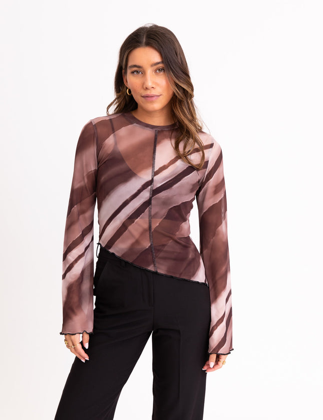 TILTIL Suzie Mesh Top Detail Burgundy - Things I Like Things I Love