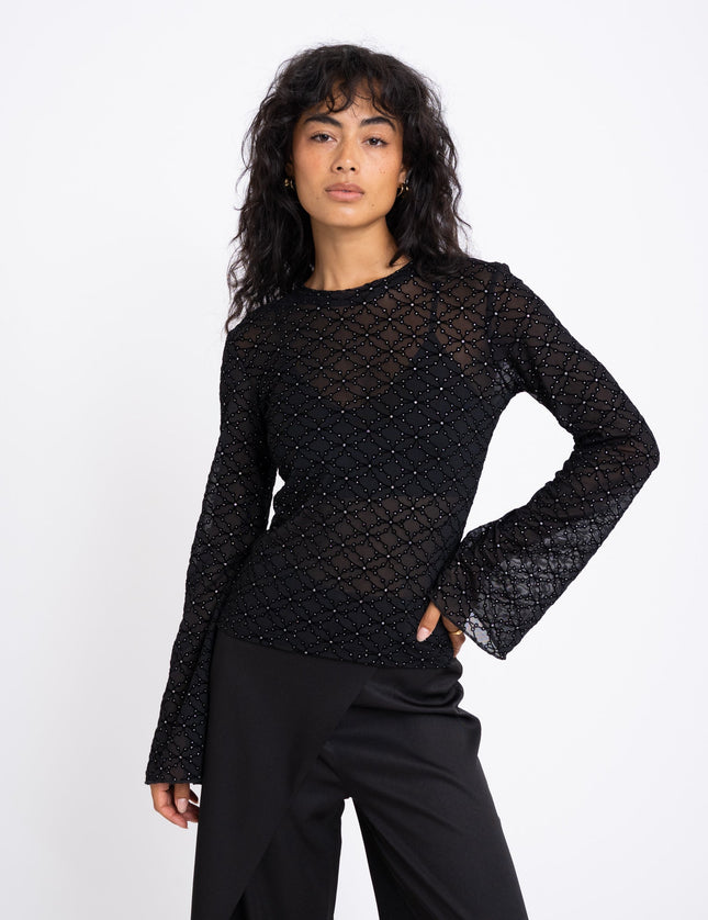 TILTIL Tai Longsleeve Mesh Glitter Black - Things I Like Things I Love