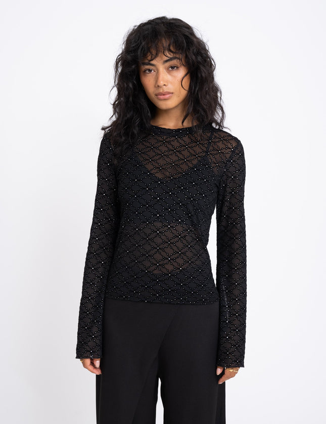 TILTIL Tai Longsleeve Mesh Glitter Black - Things I Like Things I Love