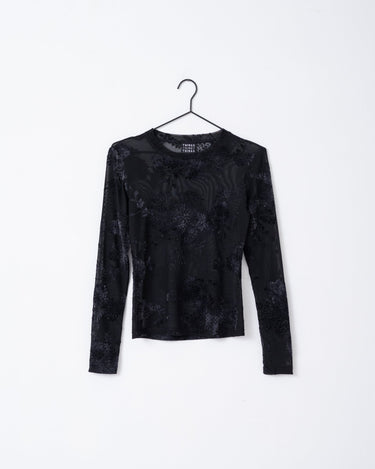 TILTIL Tanina Mesh Longsleeve Black Flower - Things I Like Things I Love