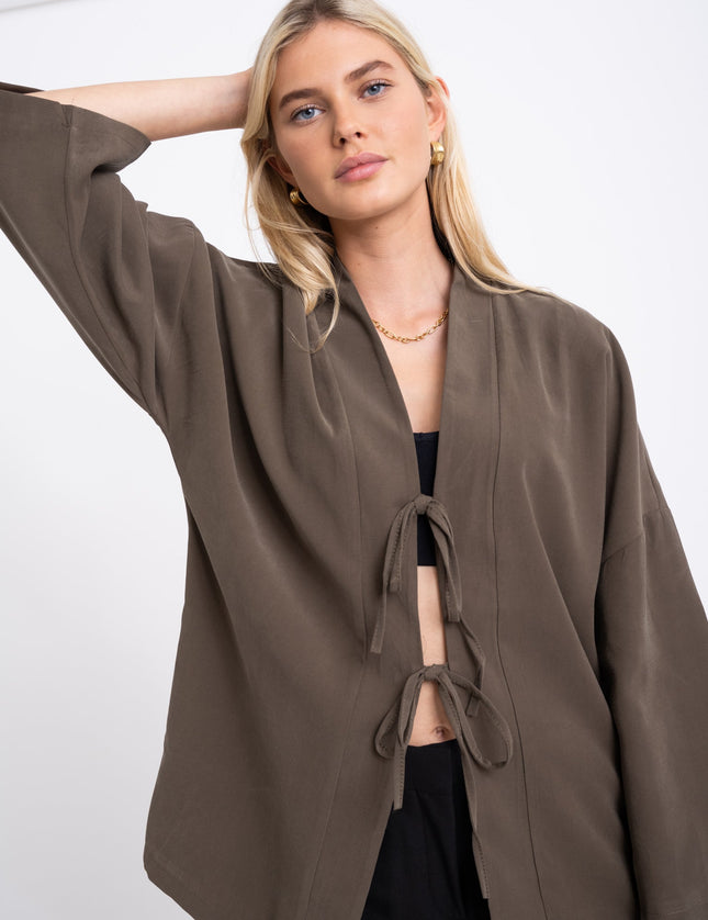 TILTIL Tencel Claire Kimono Army Green - Things I Like Things I Love